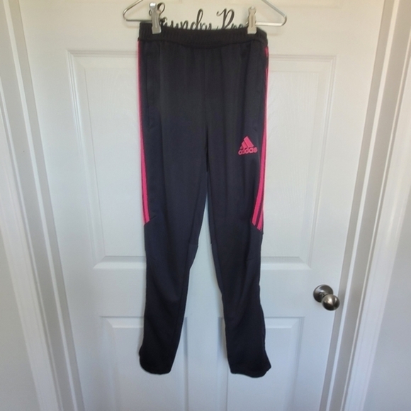 Adidas Climacool Athletic Track Pants‎ Black & Pink Youth Size Large - Picture 2 of 15